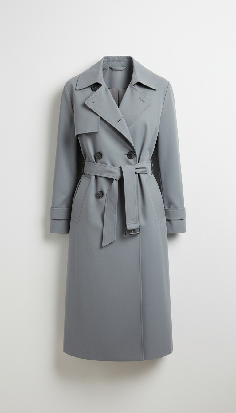 Grey Technical Trench Coat